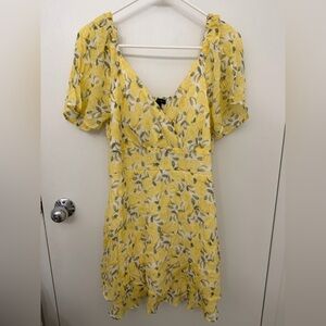 As U Wish Yellow Floral Midi Dress